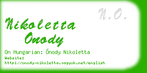 nikoletta onody business card