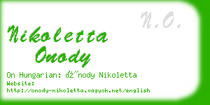 nikoletta onody business card